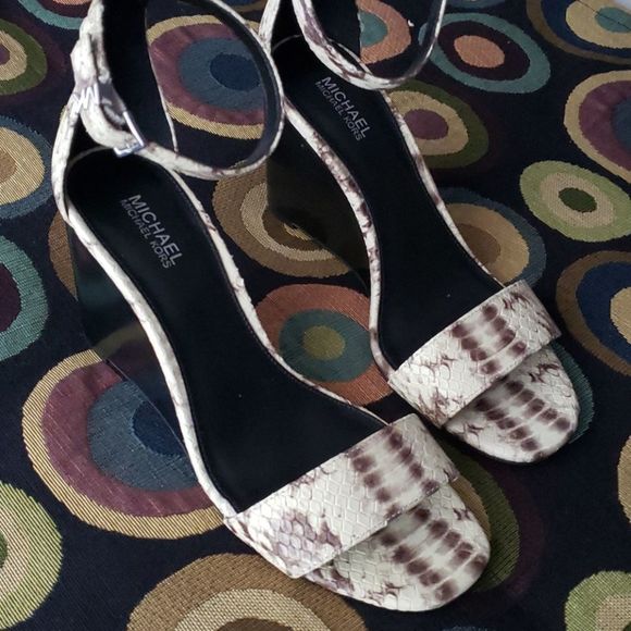 🐍🐍🐍MICHAEL KORS peep-toe wedge-platform heels🐍🐍🐍 - Picture 1 of 8